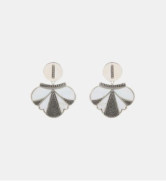 Boucles d'oreilles clips   - Hawaï - Satellite - Blanc