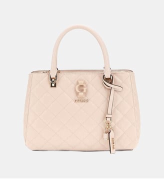 Sac à main Bessey logo 4G verni - Guess - Rose