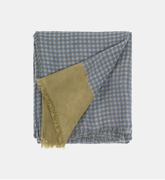 Foulard Marceau en laine - Billybelt - Bleu et jaune pâle