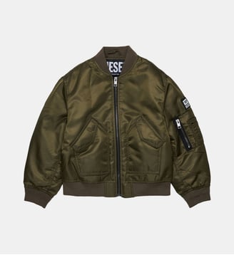 Blouson bomber avec logo et poches zippées - Diesel Kids - Olive poussiéreuse