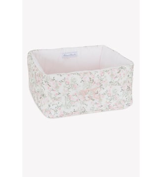 Panière - Imprimé fleuri jardin hivernal - Tartine Et Chocolat - Rose pâle