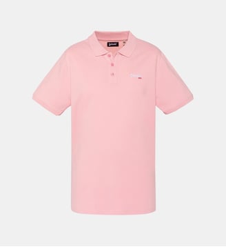 Polo azur en coton piqué - Schott - Rose pâle