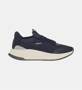 Baskets basses tige en maille - BOSS - Bleu foncé