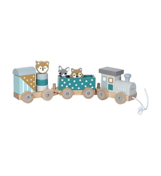 Petit train les animaux du zoo en bois étoiles - Kindsgut - Multicolore