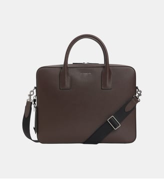 Porte document slim 14" Emile en cuir signature T - Le Tanneur - Gris chiné