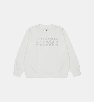 Sweat-shirt col rond avec logo - MM6 Maison Margiela - Blanc