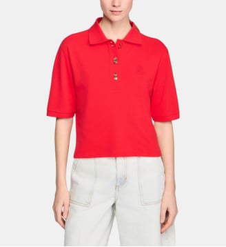 Polo à boutons fantaisie - Sandro - Rouge