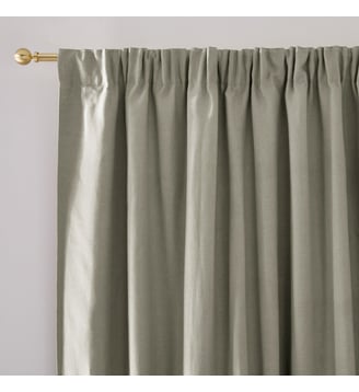 Rideau occultant lin galon fronceur et wave - La Redoute Interieurs - Vert de gris