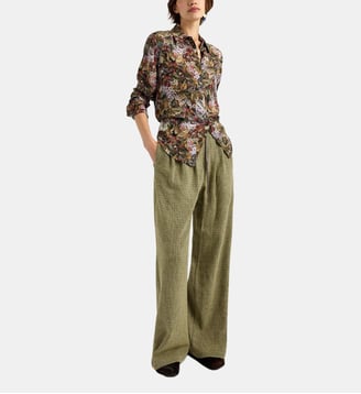 Pantalon lanzarote bis en pied-de-poule - Momonì - Vert