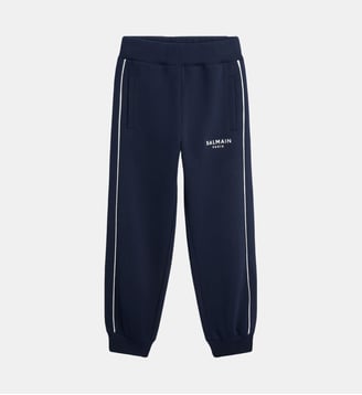 Pantalon de jogging imprimé en jersey - Balmain - Bleu