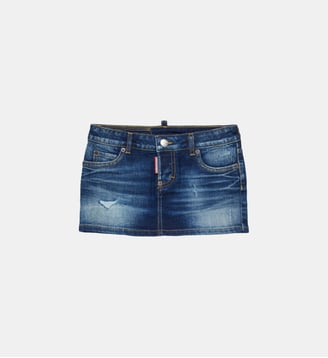 Minijupe en denim bleu foncé avec cassures - Dsquared2 - Denim bleu