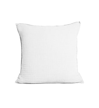 Housse de coussin en gaze de coton, SIMPLEMENT GAUFRÉ - Blanc Cerise - Blanc