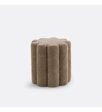 Pouf en bouclette - La Redoute Interieurs - Taupe