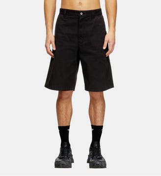 Shorts en coton avec traitement stonewash - Diesel - Noir