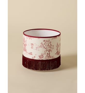 Abat-jour toile de jouy - Petit modèle - Cyrillus - Jouy bordeaux