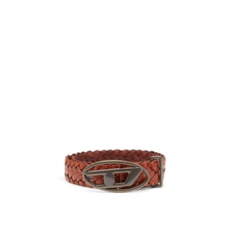Ceinture 4 cm en cuir tressé - Diesel - Marron