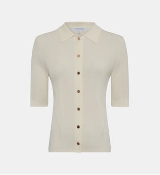 Gilet côtelé à col polo - LOUIZA - Gerard Darel - Écru