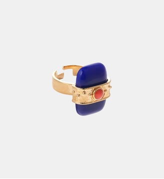 Bague réglable avec cabochon central NEPALI - Hipanema - Indigo