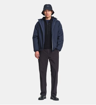 Veste imperméable matelassé capuche Rainpack Warm 70 - Aigle - Bleu marine