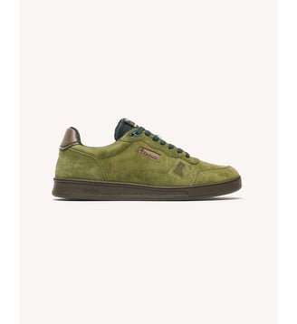 Baskets basses en cuir nubuck - Faguo - Vert olive
