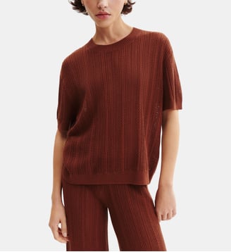 Pull col rond pointelle - Bompard - Henné