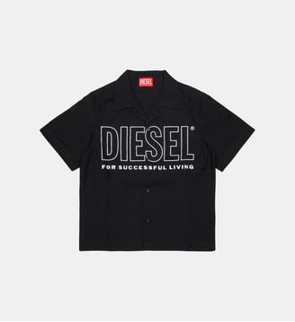 Chemise à manches courtes avec logo - Diesel Kids - Noir