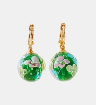 Boucles d'oreilles perles de verre vertes - Balaboosté - Vert