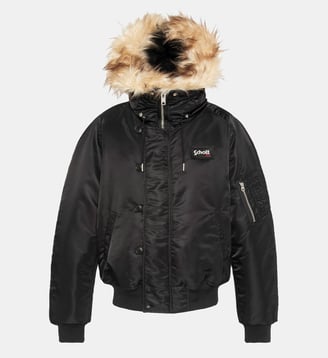 Blouson snorkel N2B noir à capuche, coupe oversize - Schott - Noir