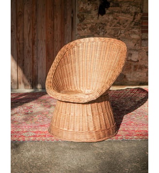Fauteuil en osier Emmanuel N°34- Produit chiné - Debongout - Bois clair