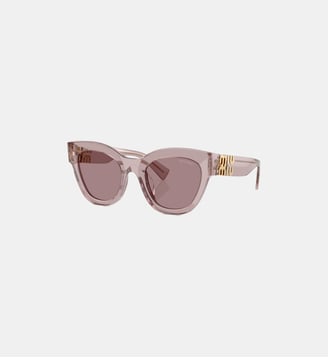 Lunettes de soleil Carré MU 01YS - Miu Miu - Transparent mauve