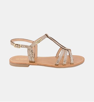 Sandales en cuir à brides HAMELIE - Les Tropeziennes par M. Belarbi - Or