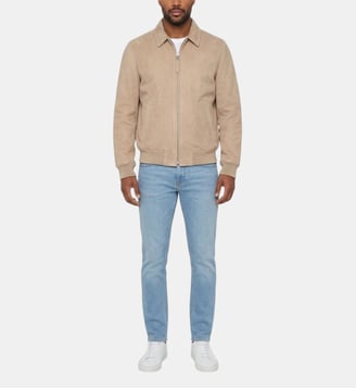Blouson casual, cuir de chèvre velours Schott
