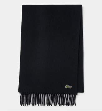 Écharpe laine brossée en coffret - Lacoste - Noir