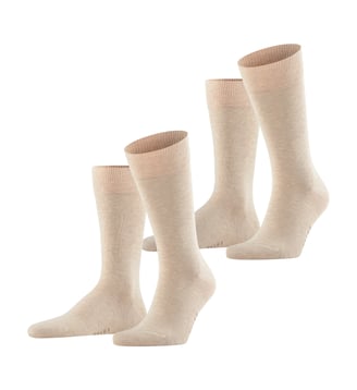 Chaussettes Happy 2-Pack Coton - Falke - Mélange sable