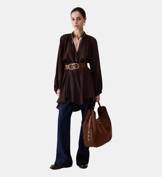 Robe courte en georgette - Liu Jo - Moka