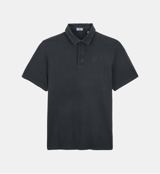 Polo manches courtes avec broderie ton sur ton en coton Serge Blanco