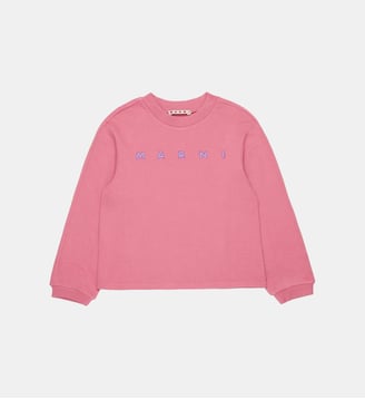 Sweat-shirt col rond avec logo - Marni - Orchidée rose