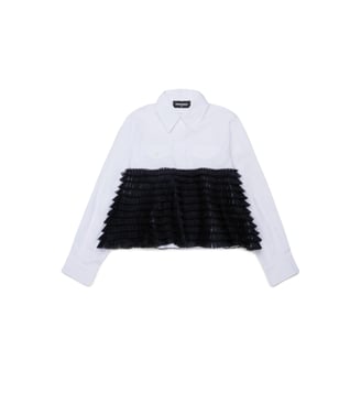 Chemise à manches longues avec volants - Dsquared2 - Blanc