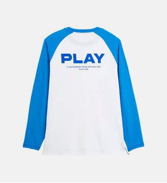 T-shirt manches longues col rond imprimé Play - Serge Blanco - Blanc cassé