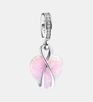 Charm Pendant Cœur Opalescent Mum (Maman) - Pandora - Argenté