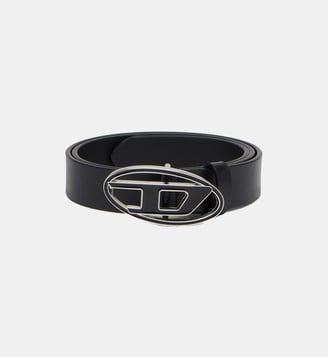 Ceinture 2.4 cm en cuir avec boucle émaillée - Diesel - Noir