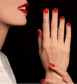 Bague Double Hula Hoop - 2 diamants - poids total 0,20ct approx. - or 18kt - La Brune & La Blonde - Or blanc