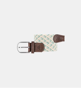Ceinture tressée élastique Alberta - Billybelt - Beige et vert