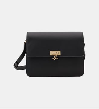 sac bandoulière en cuir noir - Agnès b. - Noir