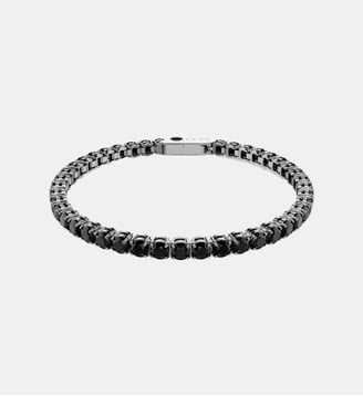 Bracelet Tennis Matrix, Noir, Métal plaqué ruthénium - Swarovski - Black