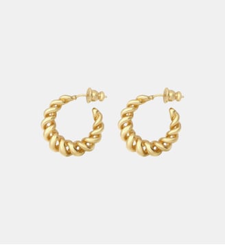 Boucles d'oreilles créoles torsadées   doré à l'or fin - Tess - Satellite - Doré