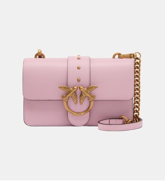 Petit sac à bandoulière love bag one en cuir - Pinko - Rose clair