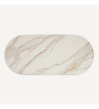 Plateau de table ovale en céramique L220 cm - AM.PM - Céramique blanche