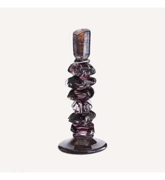 Bougeoir en verre soufflé bouche, H29,5 cm AM.PM