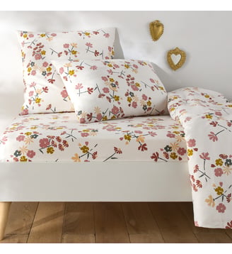 Drap-housse en flanelle coton bonnet 25 cm - La Redoute Interieurs - Imprimé fleurs